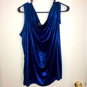 Torrid blue liquid shine off the shoulder top